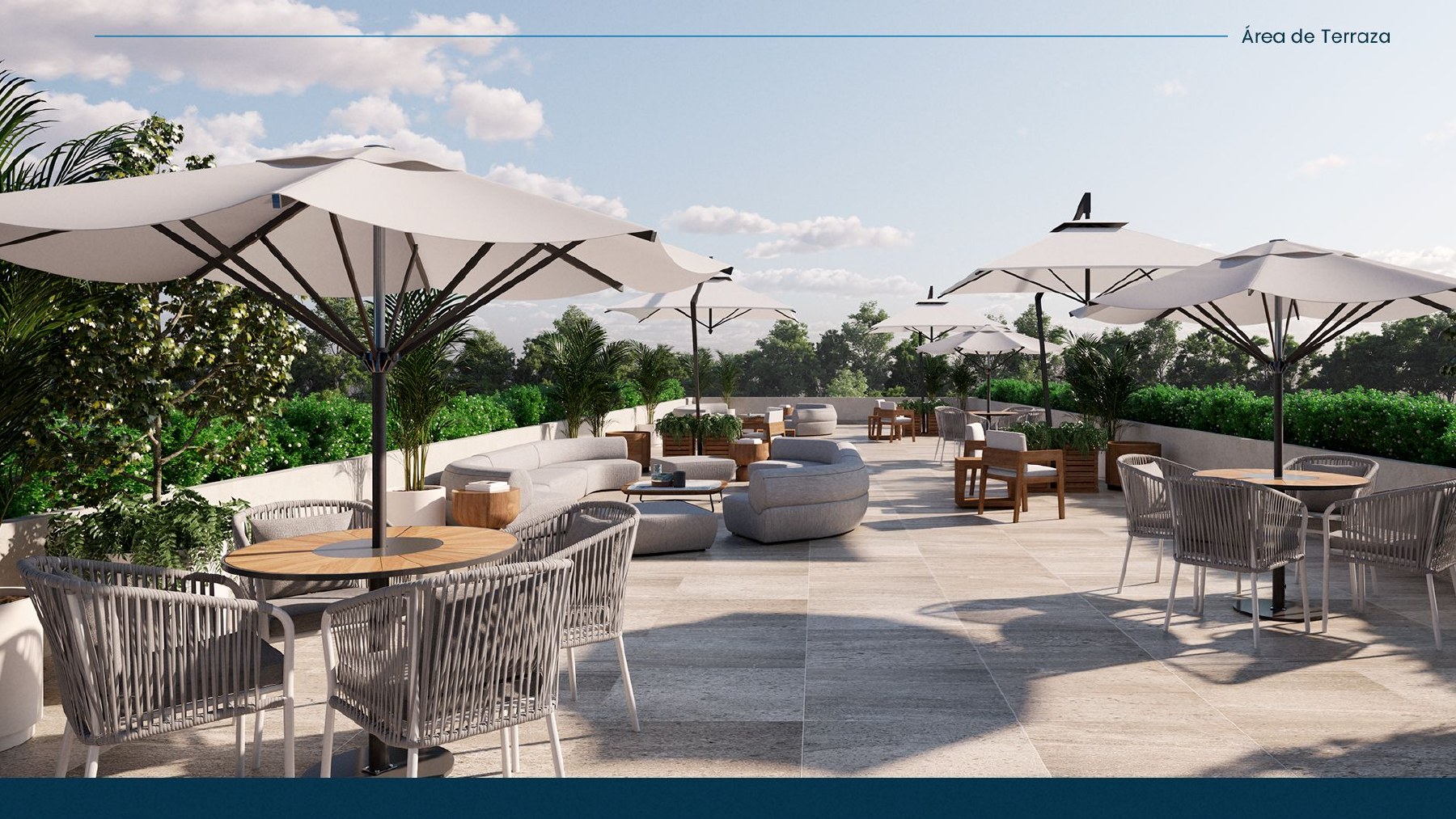 Concepto de área de terraza abierta